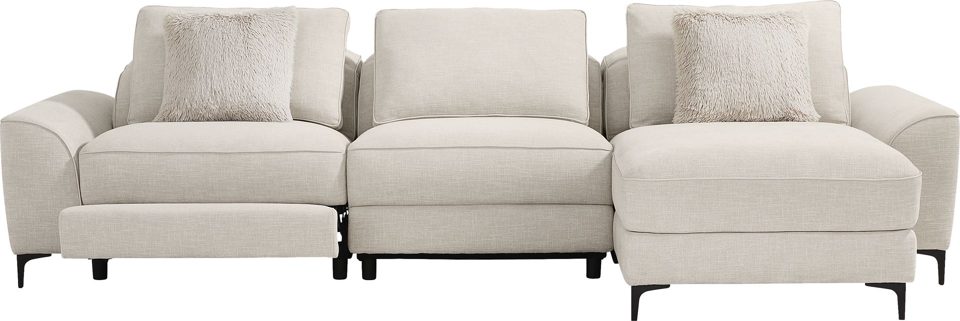 Aspen Sand 3 Pc Dual Power Reclining Sectional - Image 1