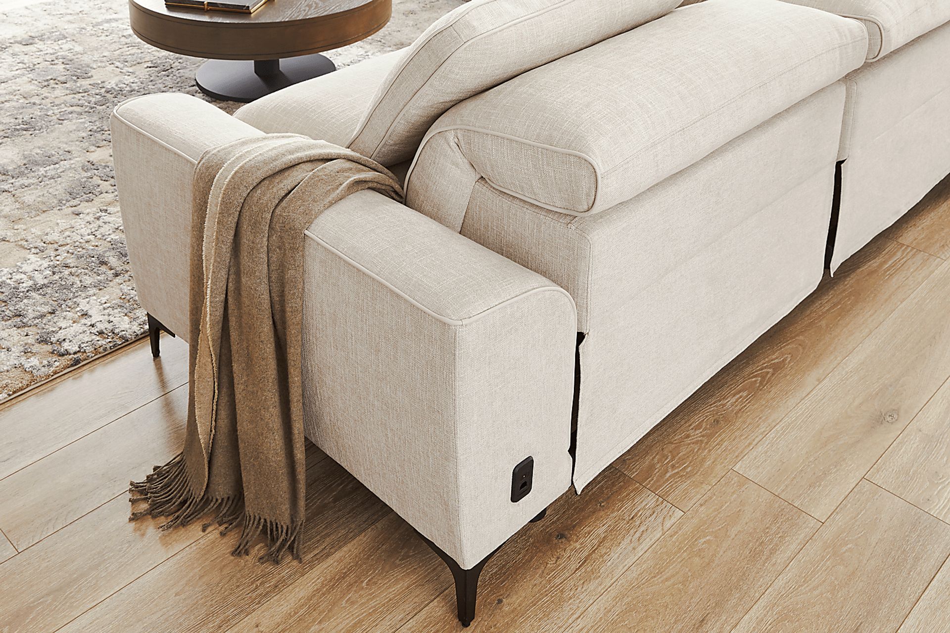 Aspen Sand 3 Pc Dual Power Reclining Sectional - Image 3