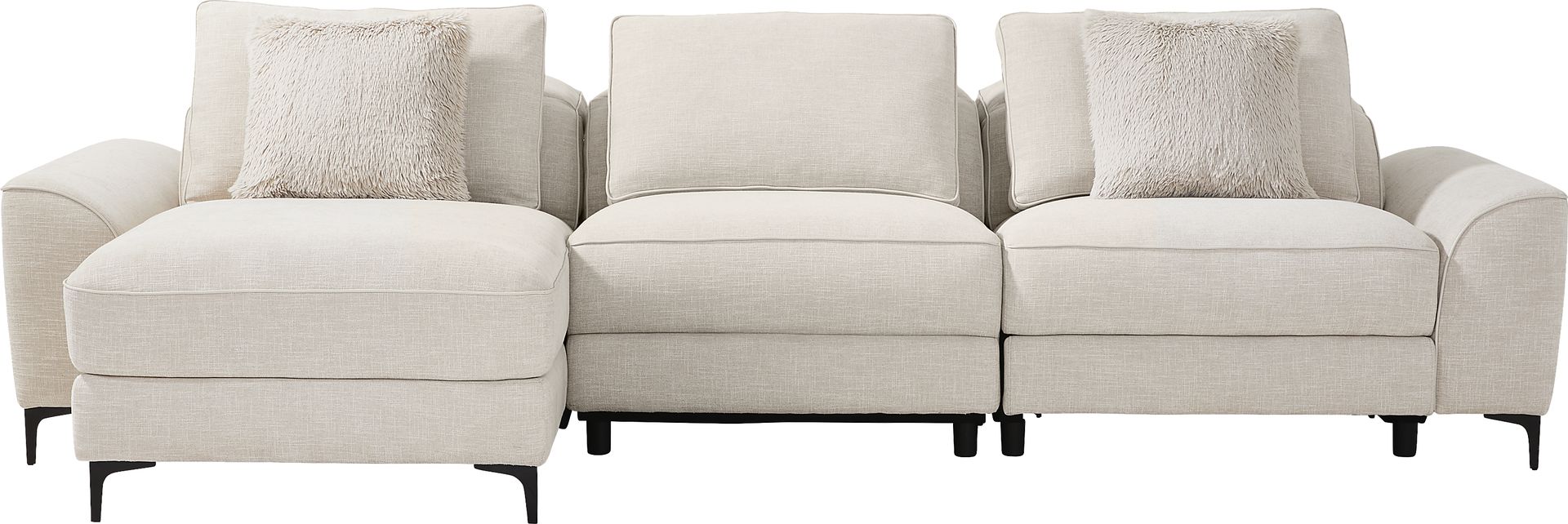 Aspen Sand 3 Pc Dual Power Reclining Sectional - Image 3