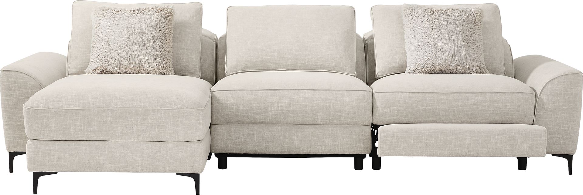 Aspen Sand 3 Pc Dual Power Reclining Sectional - Image 1