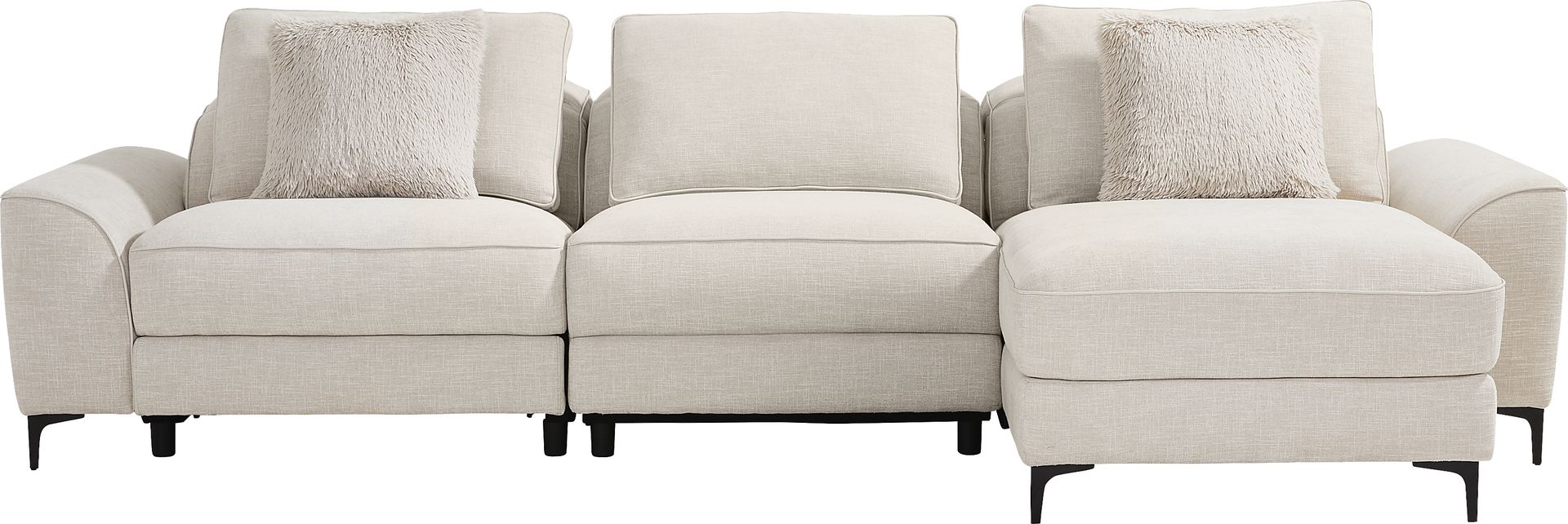 Aspen Sand 3 Pc Dual Power Reclining Sectional - Image 3