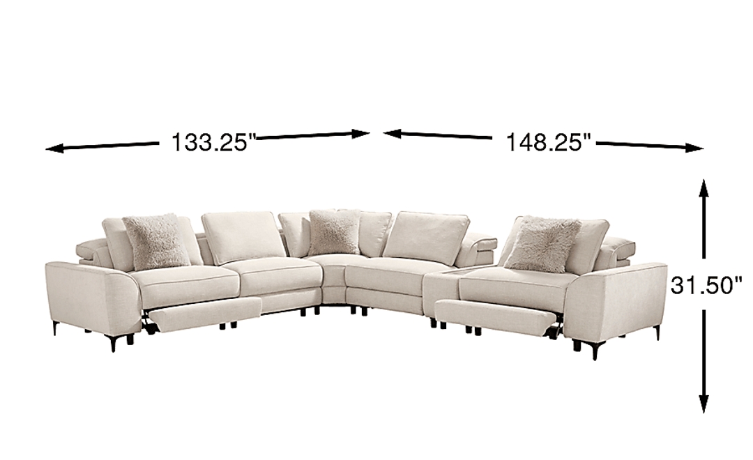 Aspen 6 Pc Dual Power Reclining Sectional