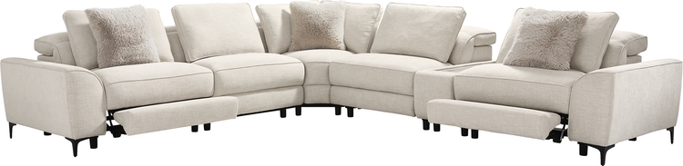 6 pc dual power media sectional