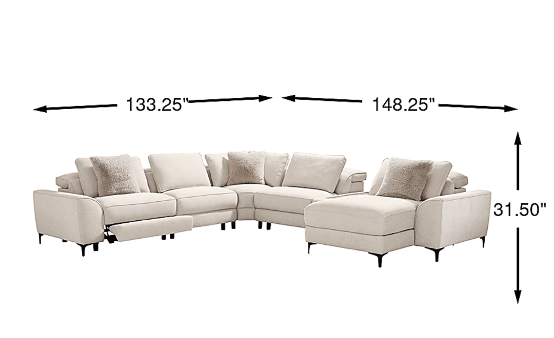 Aspen 6 Pc Dual Power Reclining Sectional