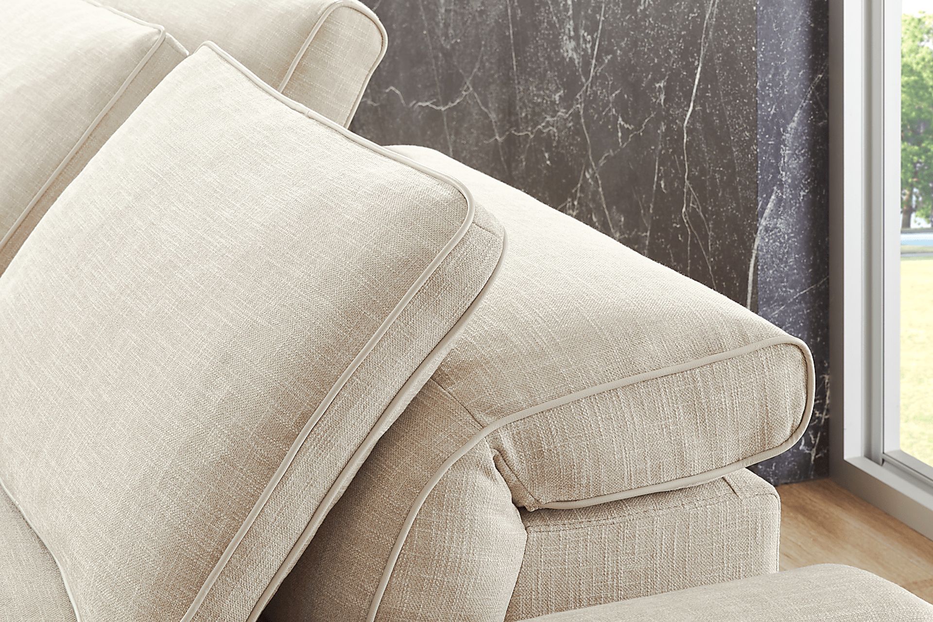 Aspen Sand 10 Pc Dual Power Reclining Sectional Living Room with Media Console - Image 4