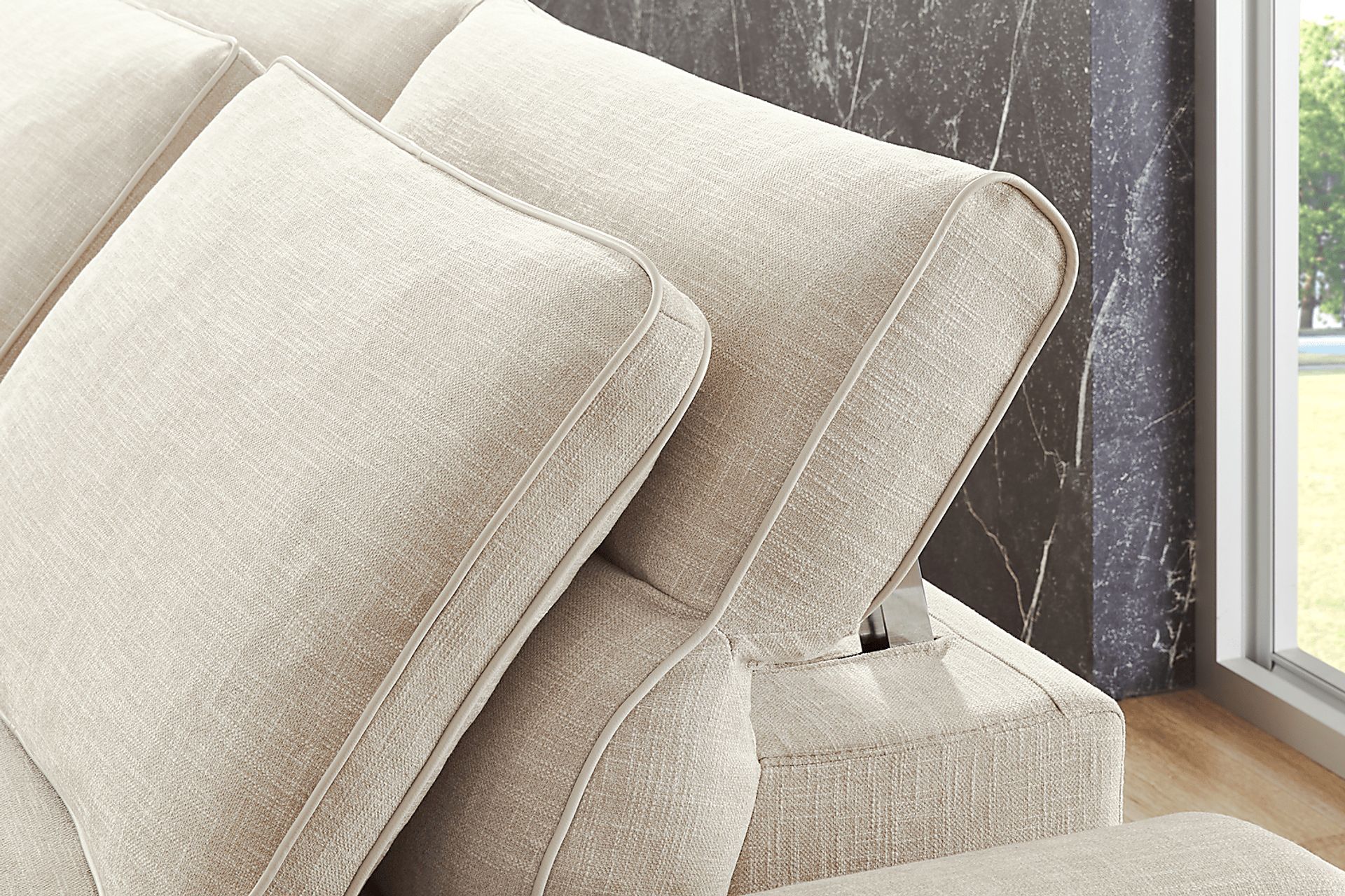 Aspen Sand 10 Pc Dual Power Reclining Sectional Living Room with Media Console - Image 5