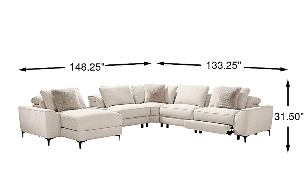 Aspen 6 Pc Dual Power Reclining Sectional