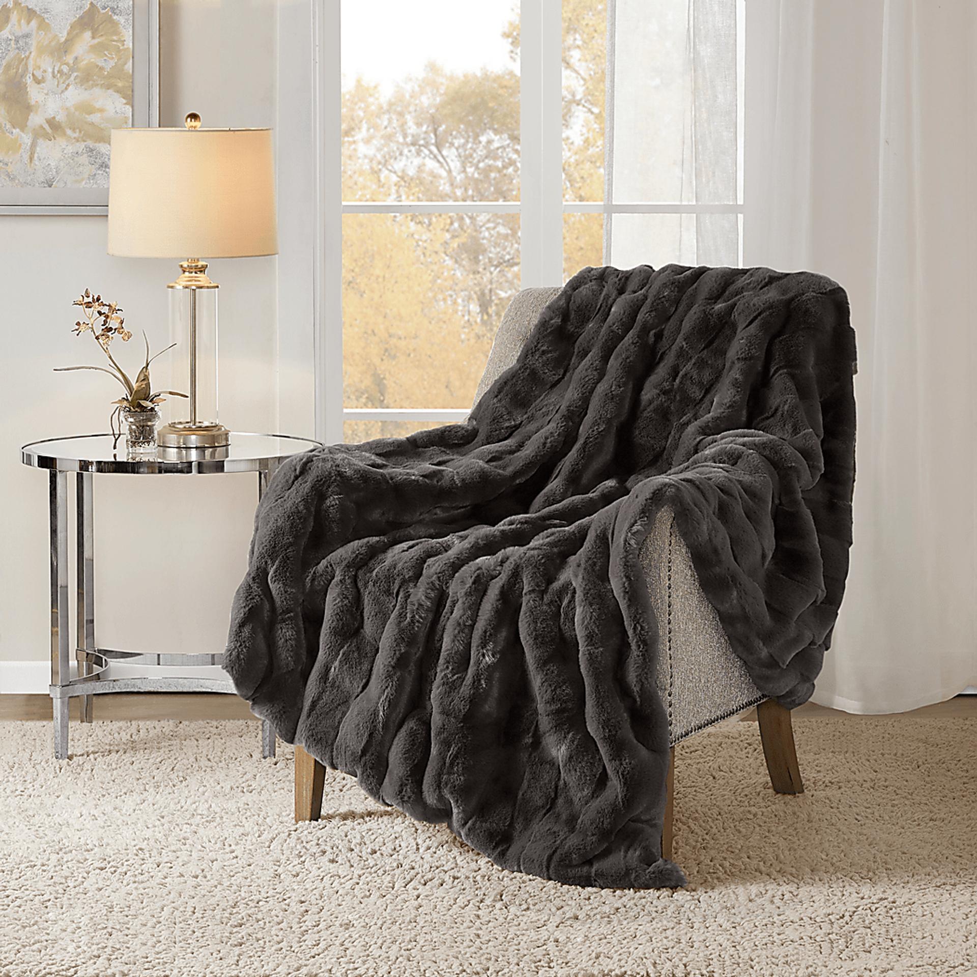 Aspermont Dark Gray Throw Blanket
