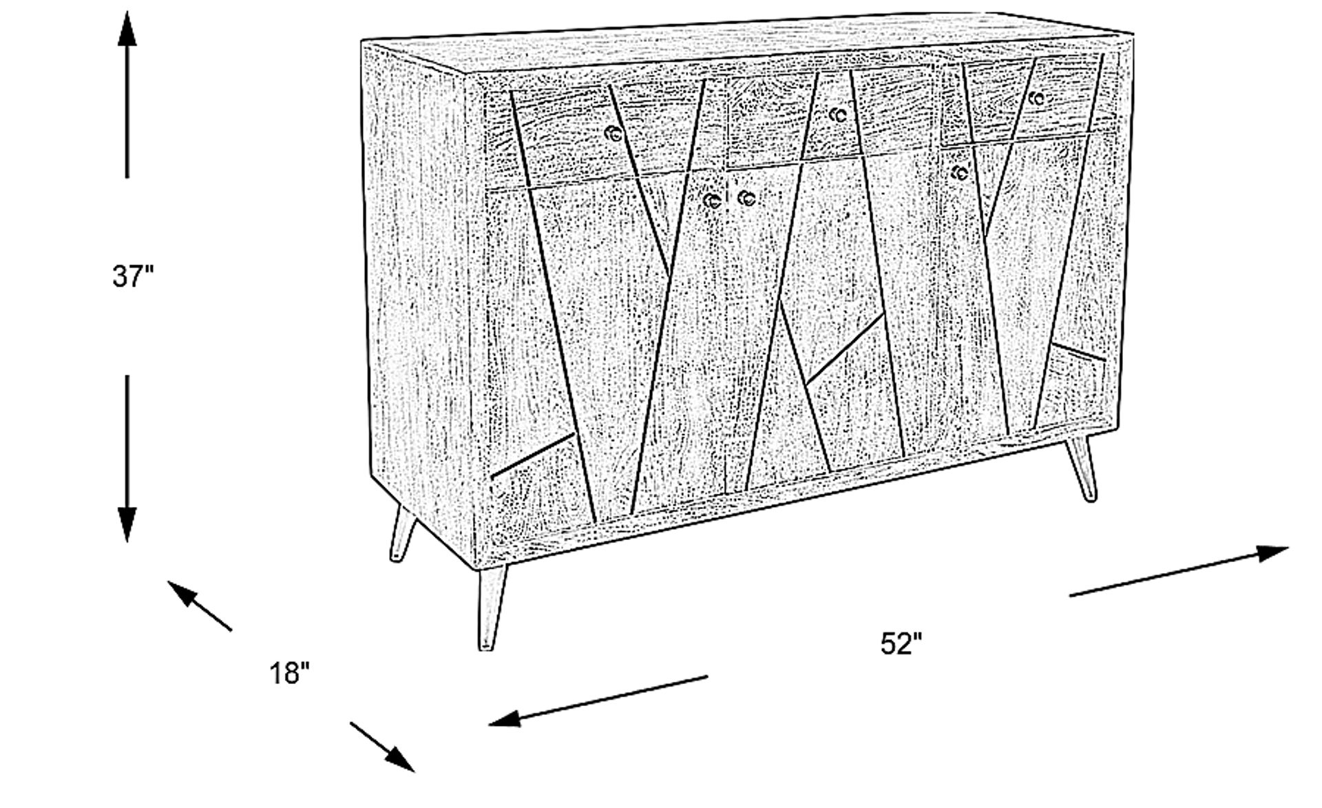 Dimension Image. Please refer to the Dimension Tab on this page for dimension details.