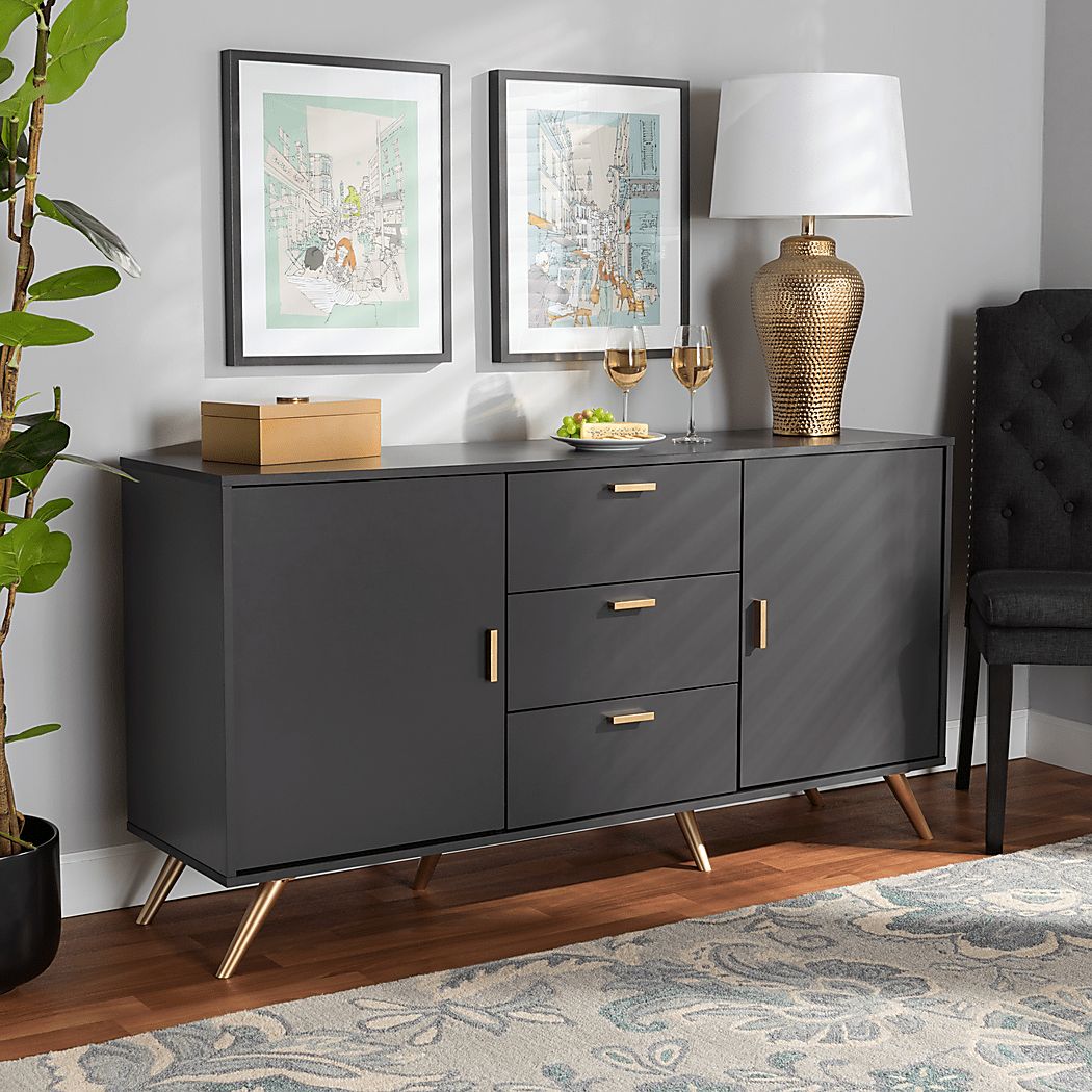 Aspinwall Dark Gray Sideboard - Thumbnail 4