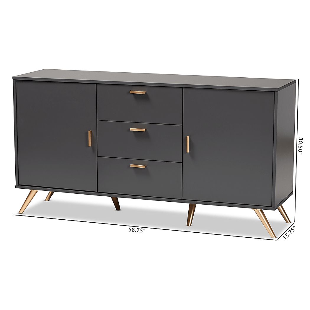 Aspinwall Dark Gray Sideboard - Thumbnail 5