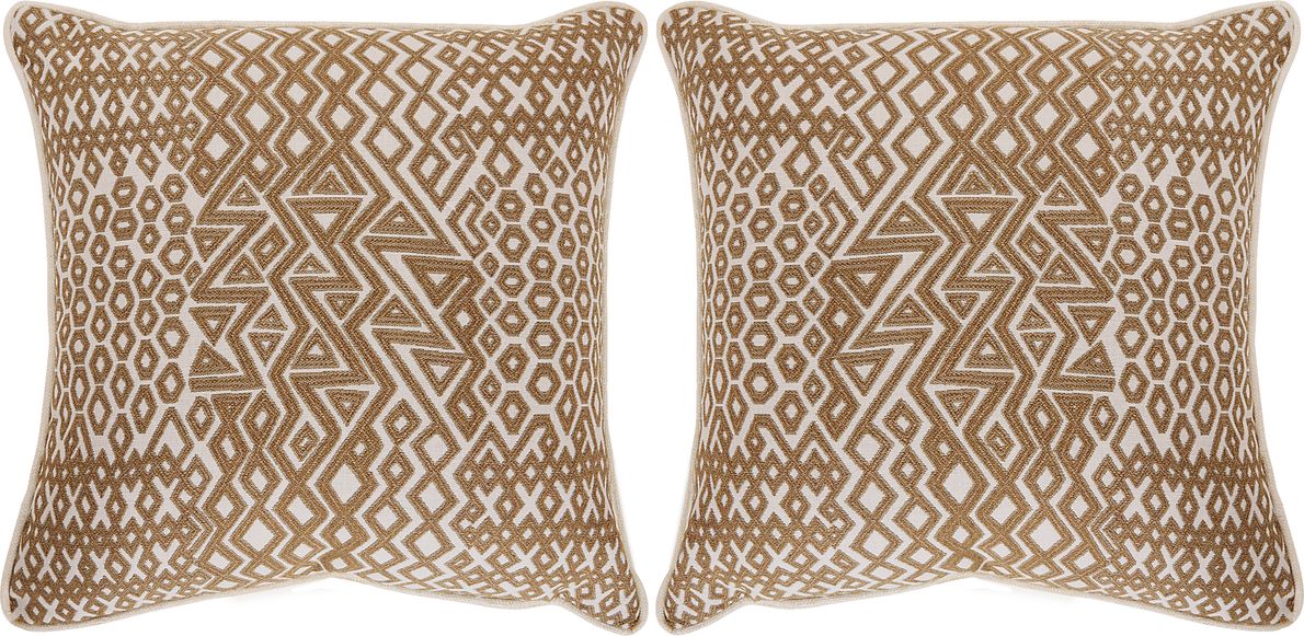 Assembly Cumin Caramel Indoor/Outdoor Accent Pillows, Set of Two