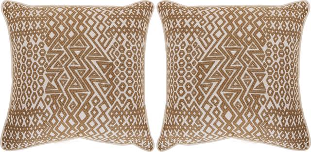 Assembly Cumin Caramel Indoor/Outdoor Accent Pillows, Set of Two - Thumbnail - Image 1
