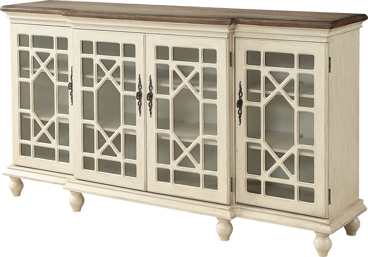 Asterwind Beige Colors,Light Wood,White Credenza | Rooms to Go