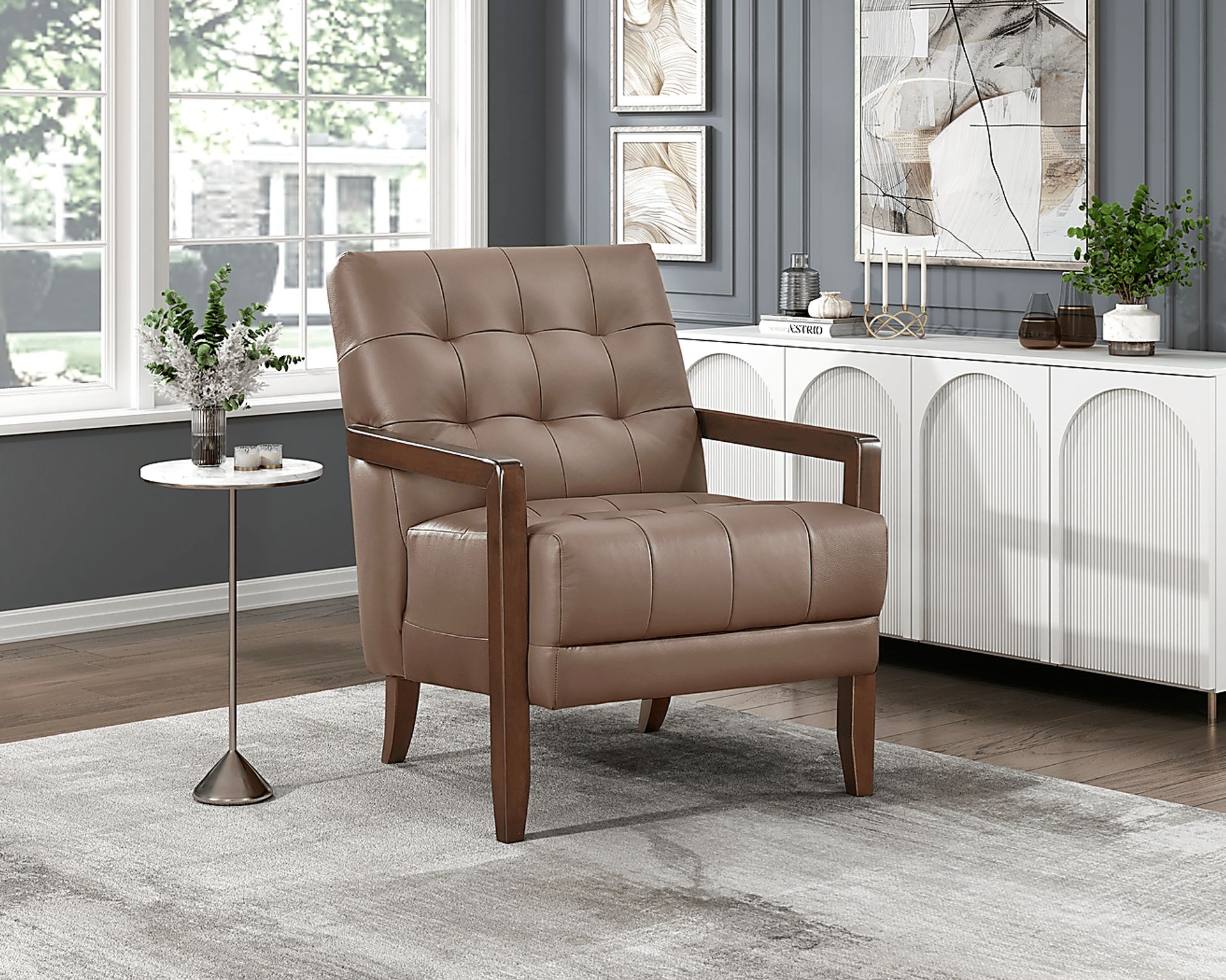 Astin Brown Accent Chair - Image 2
