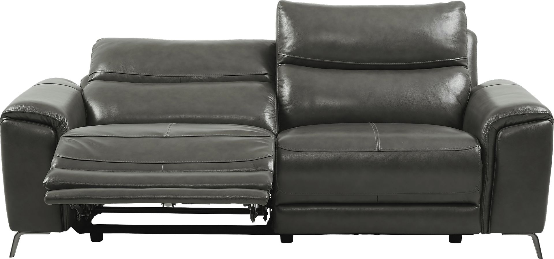 Astoria Heights Gray Leather Power Reclining Sofa - Image 3