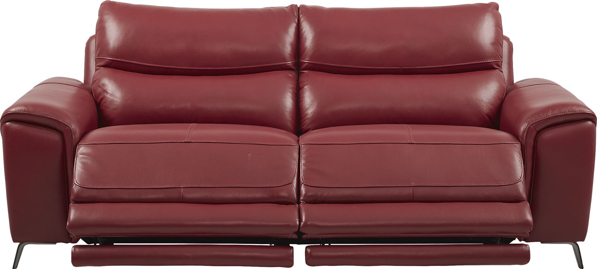 Astoria Heights Red Leather Power Reclining Sofa - Image 1
