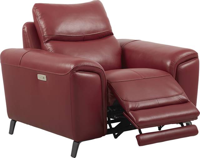 Astoria Heights Red Leather Power Recliner - Thumbnail - Image 2