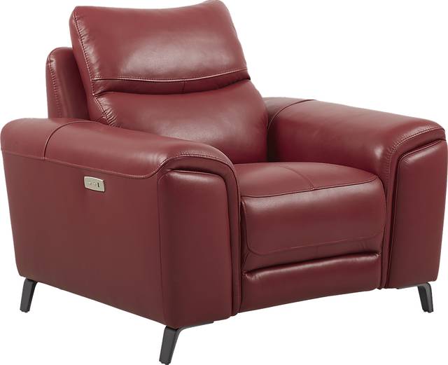 Astoria Heights Red Leather Power Recliner - Thumbnail - Image 1