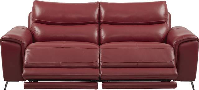 Astoria Heights Red Leather Power Reclining Sofa - Thumbnail - Image 2