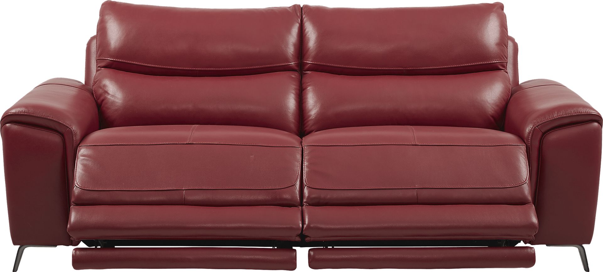 Astoria Heights Red Leather Power Reclining Sofa - Image 2