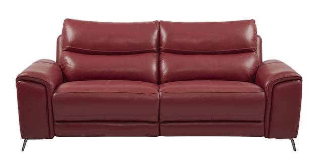 Astoria Heights Red Leather Power Reclining Sofa - Thumbnail - Image 1