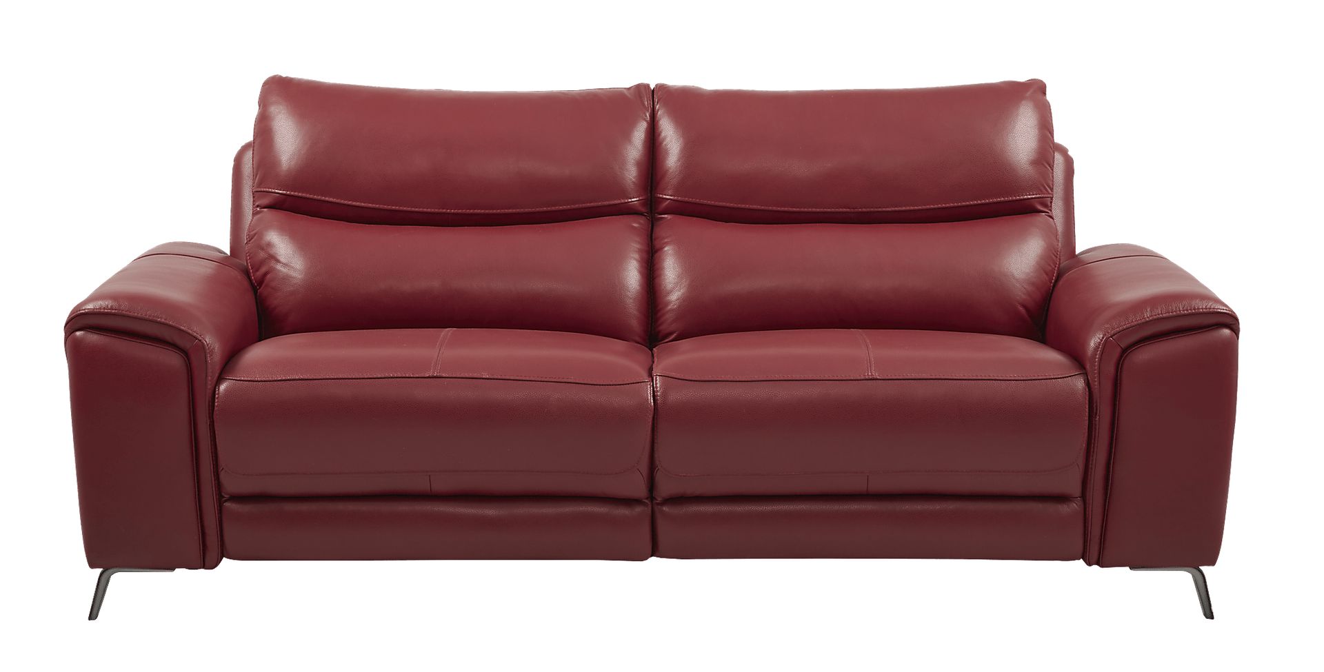 Astoria Heights Red Leather Power Reclining Sofa - Image 1