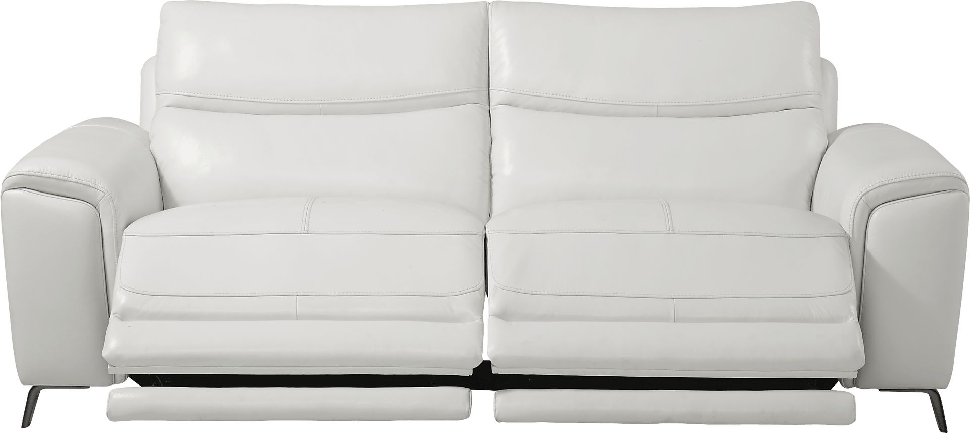 Astoria Heights White Leather Power Reclining Sofa - Image 1