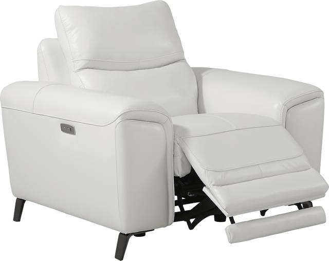 Astoria Heights White Leather Power Recliner - Thumbnail - Image 2