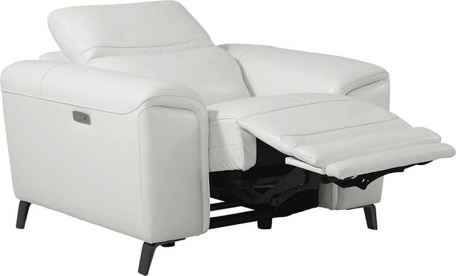 Astoria Heights White Leather Power Recliner - Thumbnail - Image 3