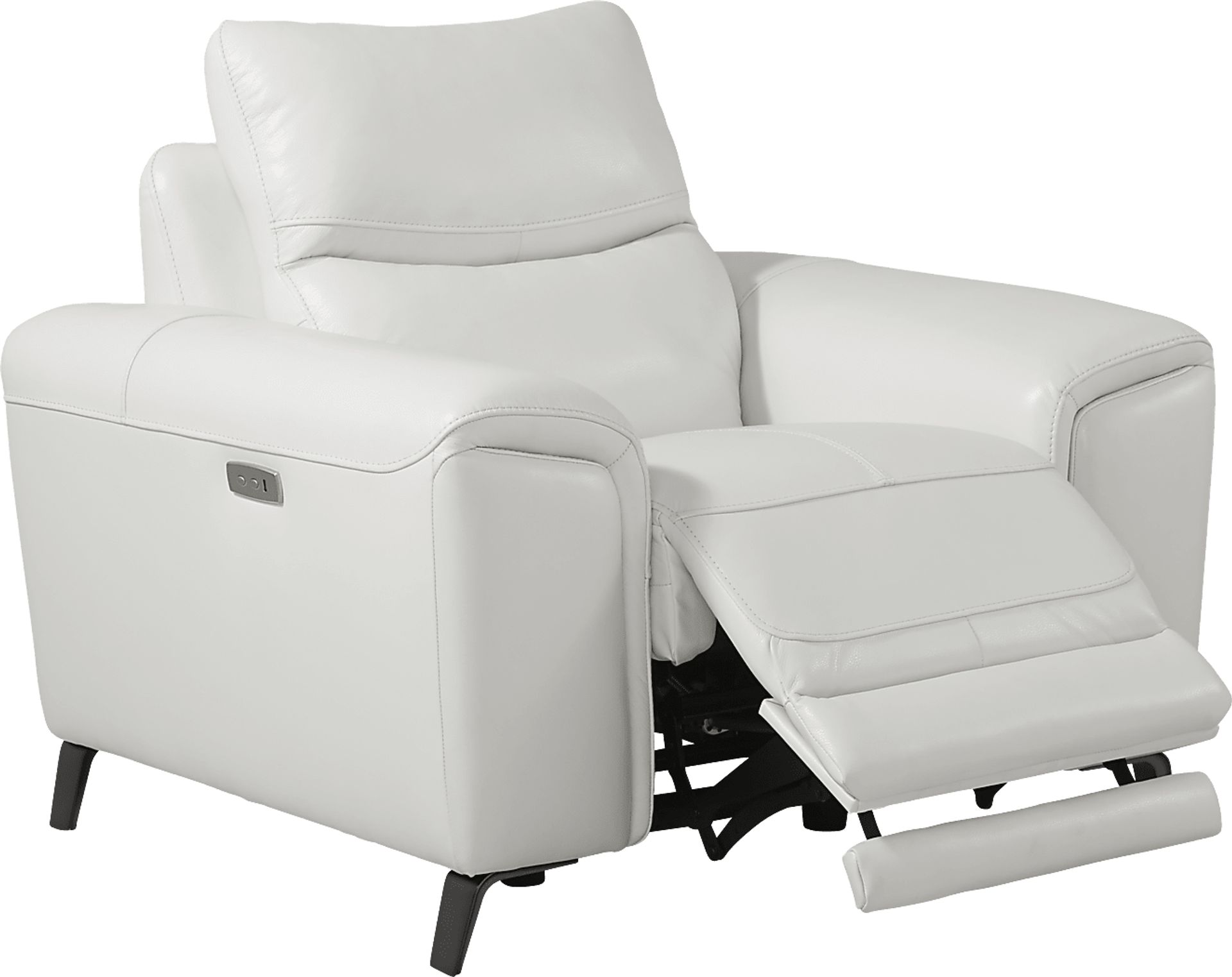 Astoria Heights White Leather Power Recliner - Image 1
