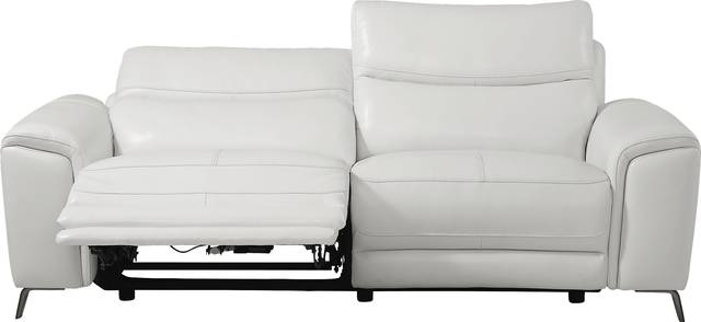 Astoria Heights White Leather Power Reclining Sofa - Thumbnail - Image 3