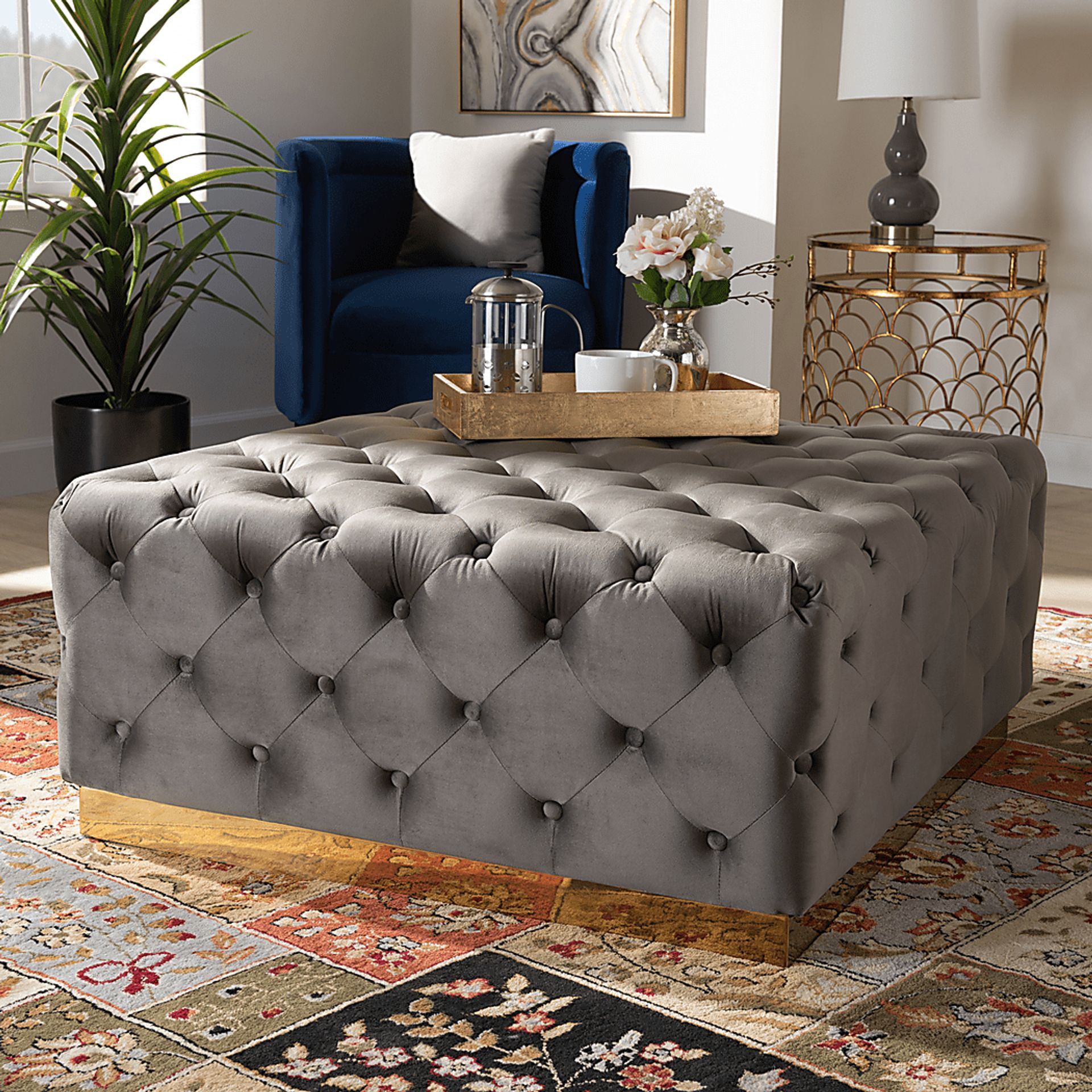 Astro Way Gray Cocktail Ottoman - Image 5