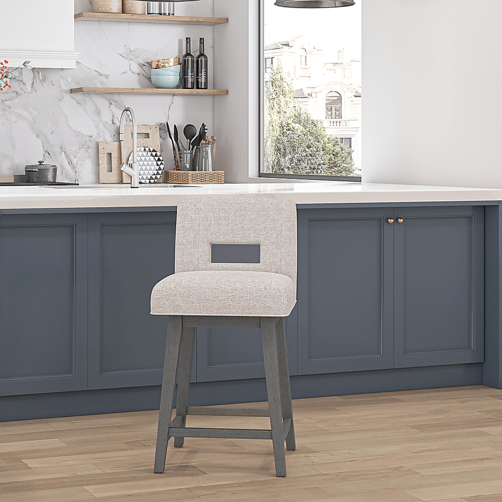 Jaek Beige Counter Height Adjustable Stool - Image 2