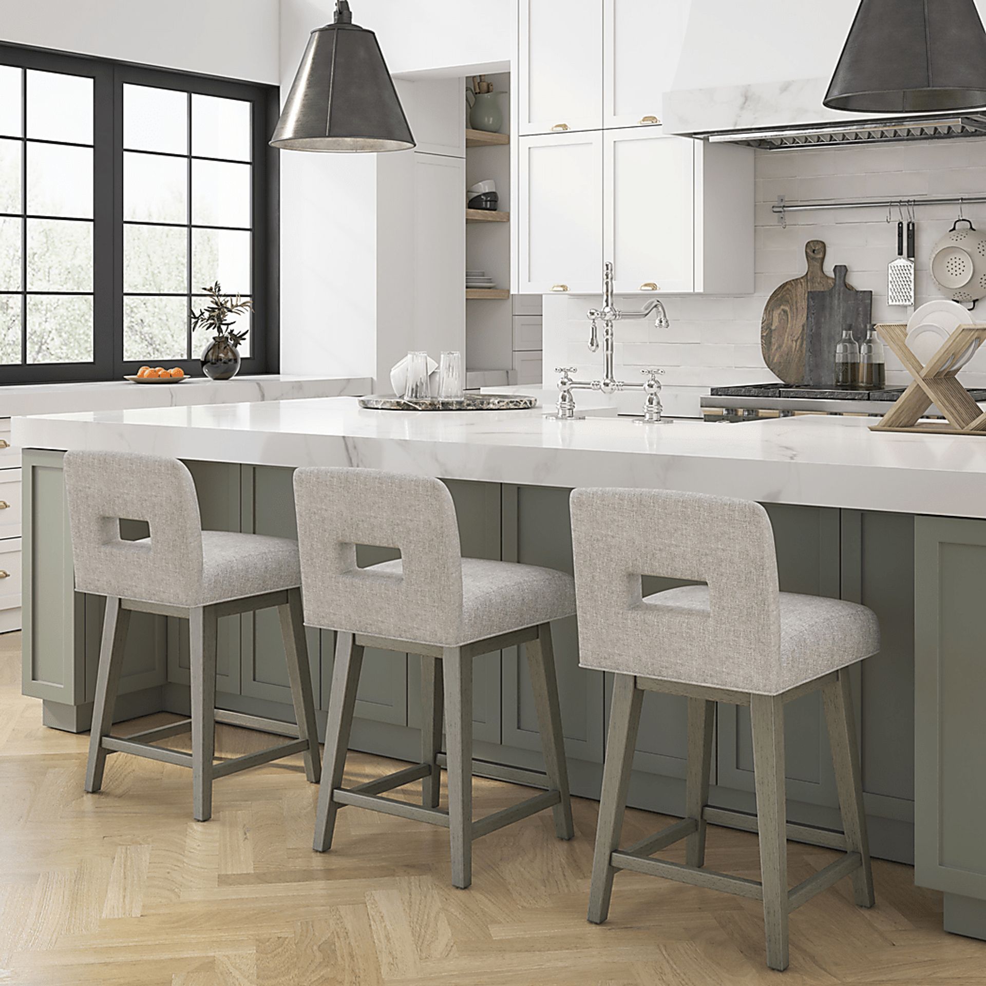 Jaek Beige Counter Height Adjustable Stool - Image 4