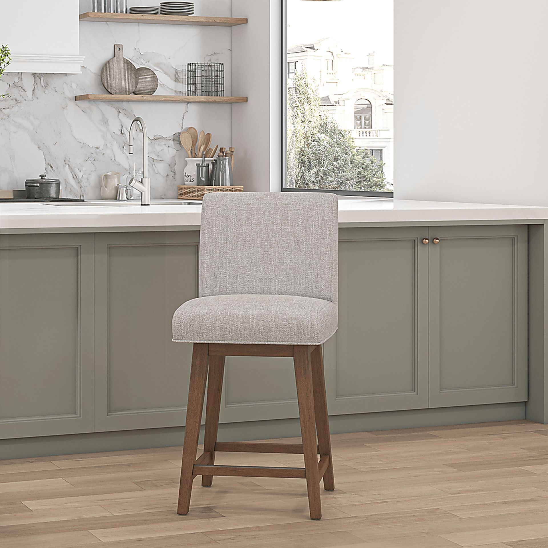 Nerton Brown Counter Height Adjustable Stool - Image 2