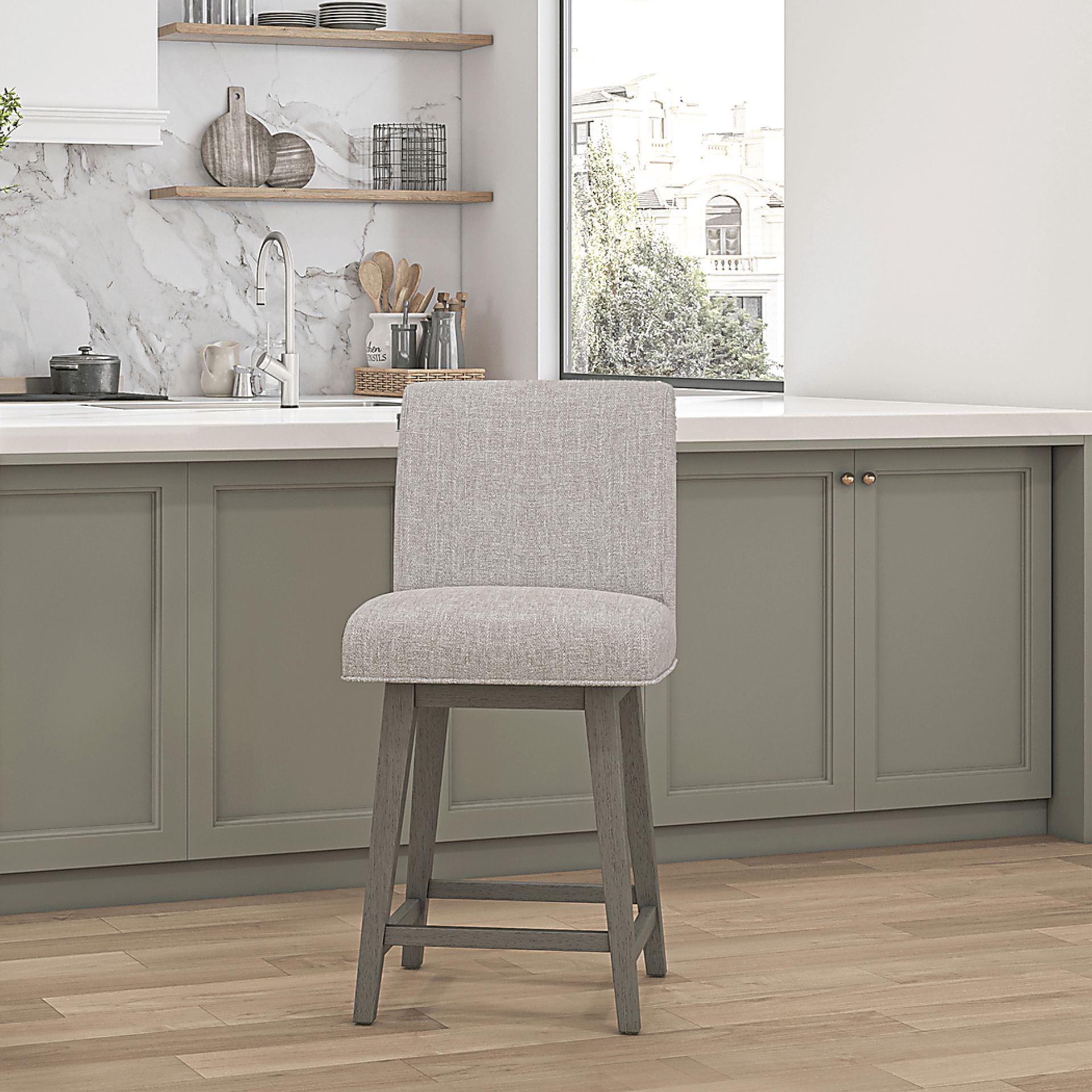 Nerton Gray Counter Height Adjustable Stool - Image 2