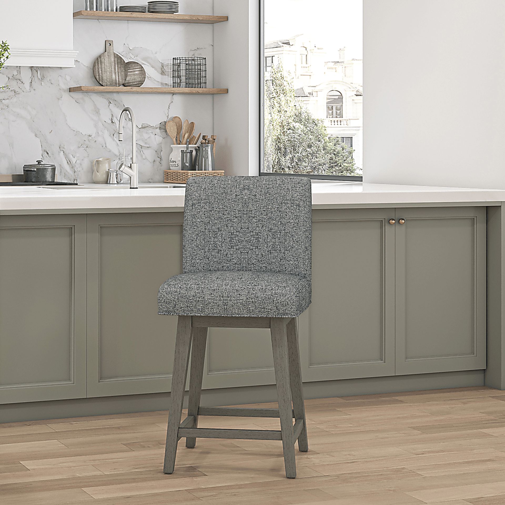 Nerton Gray Counter Height Adjustable Stool - Image 2