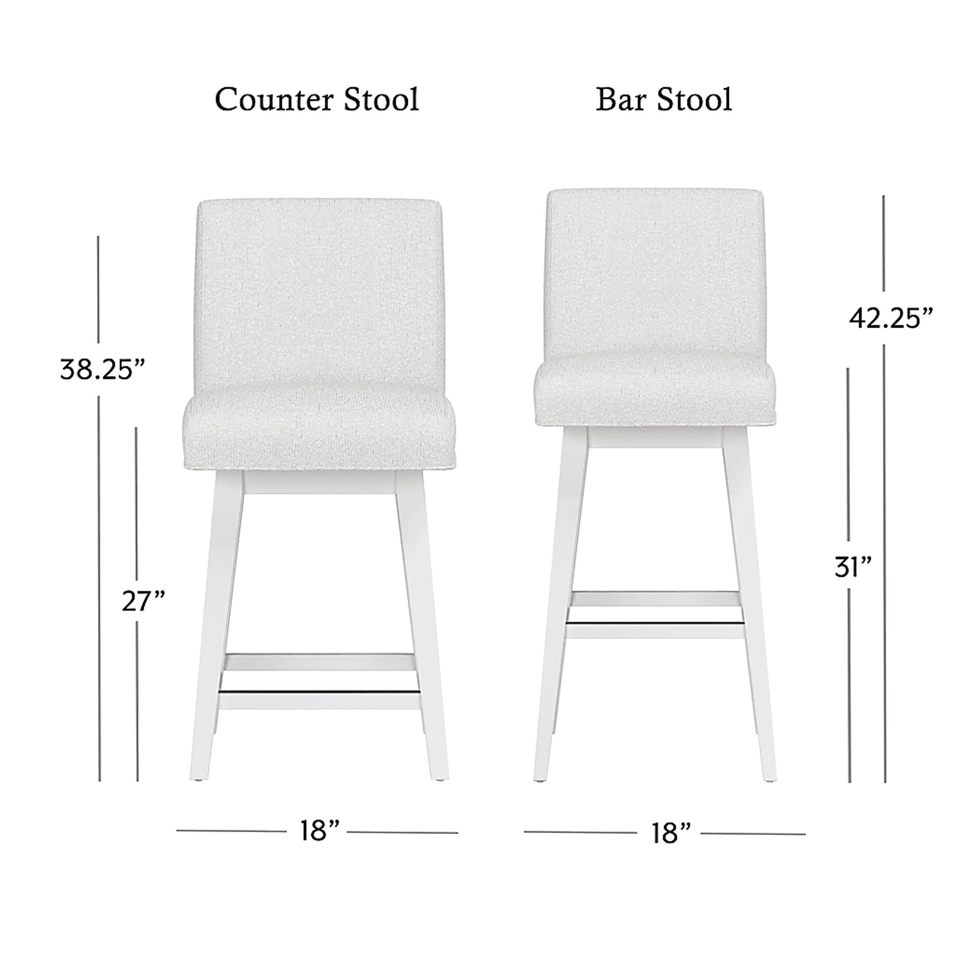 Nerton White Counter Height Adjustable Stool - Image 15