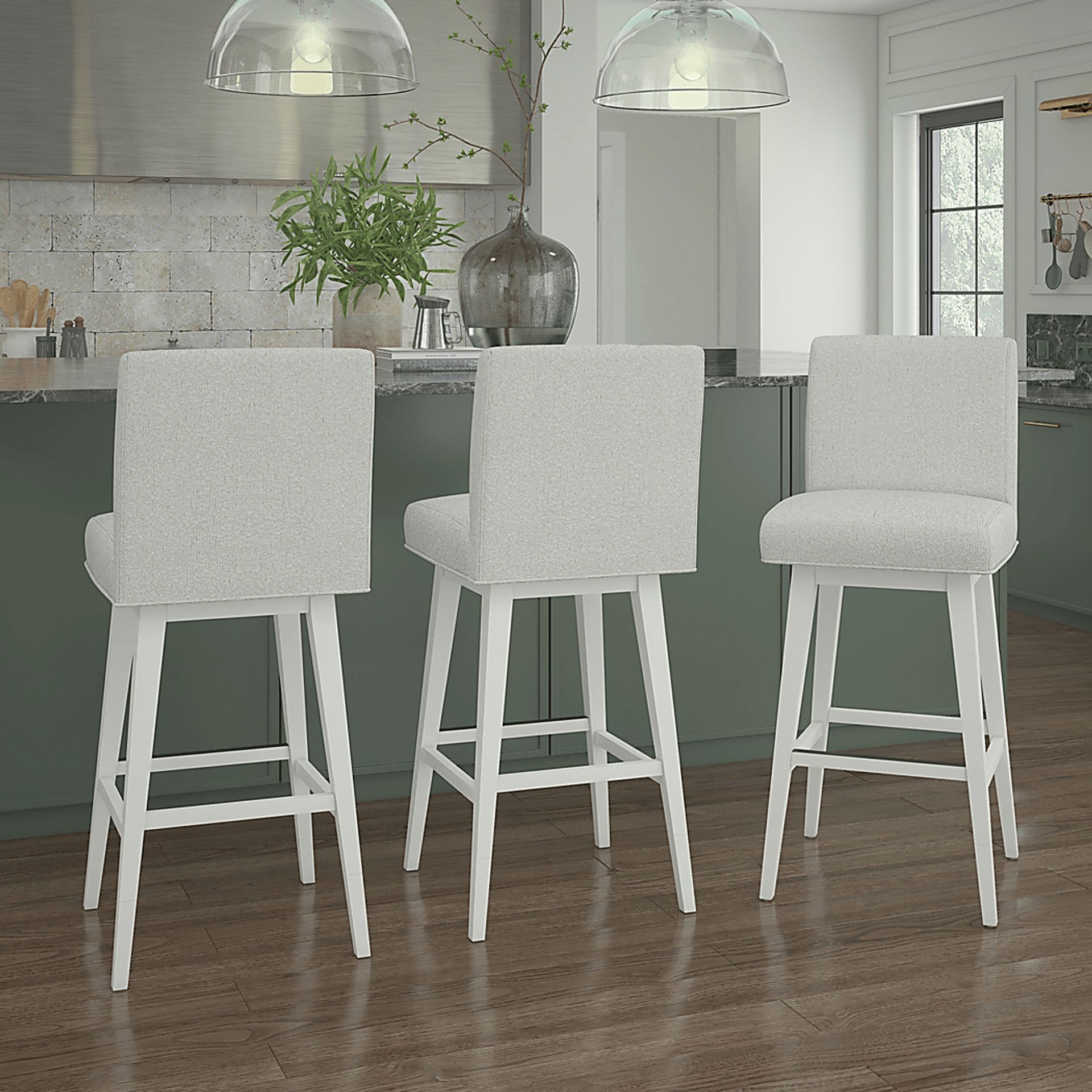 Nerton White Counter Height Adjustable Stool - Image 4