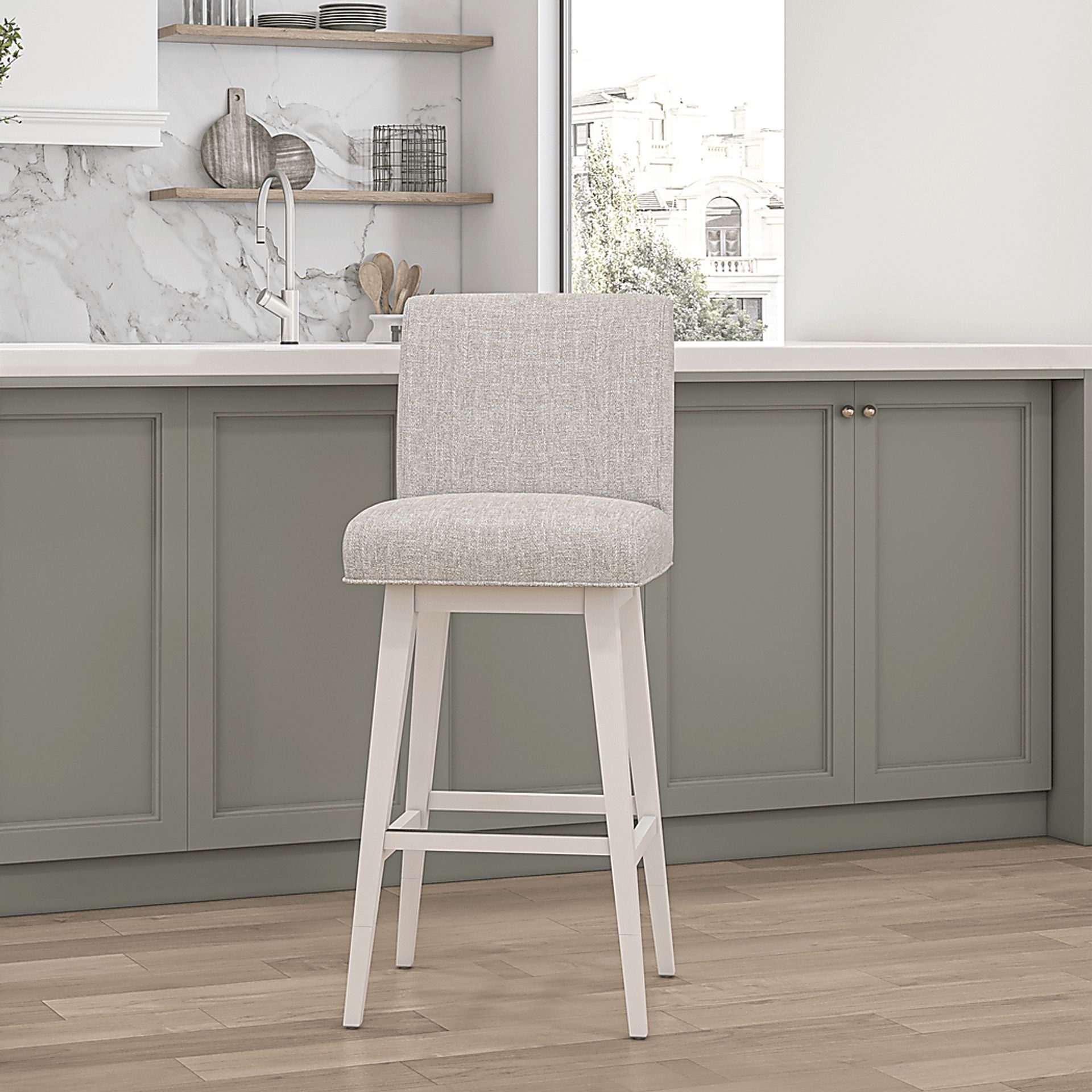 Nerton Beige Counter Height Adjustable Stool - Image 3