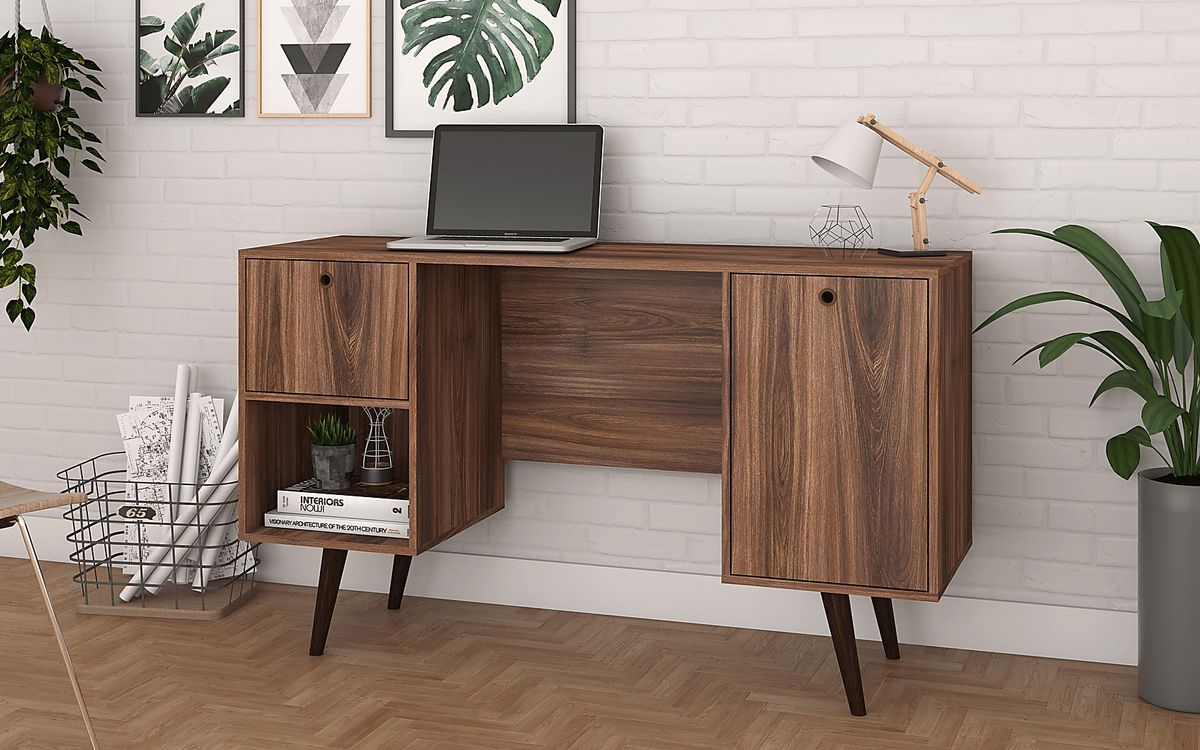 Athalee Brown Dark Wood Desk | Rooms to Go