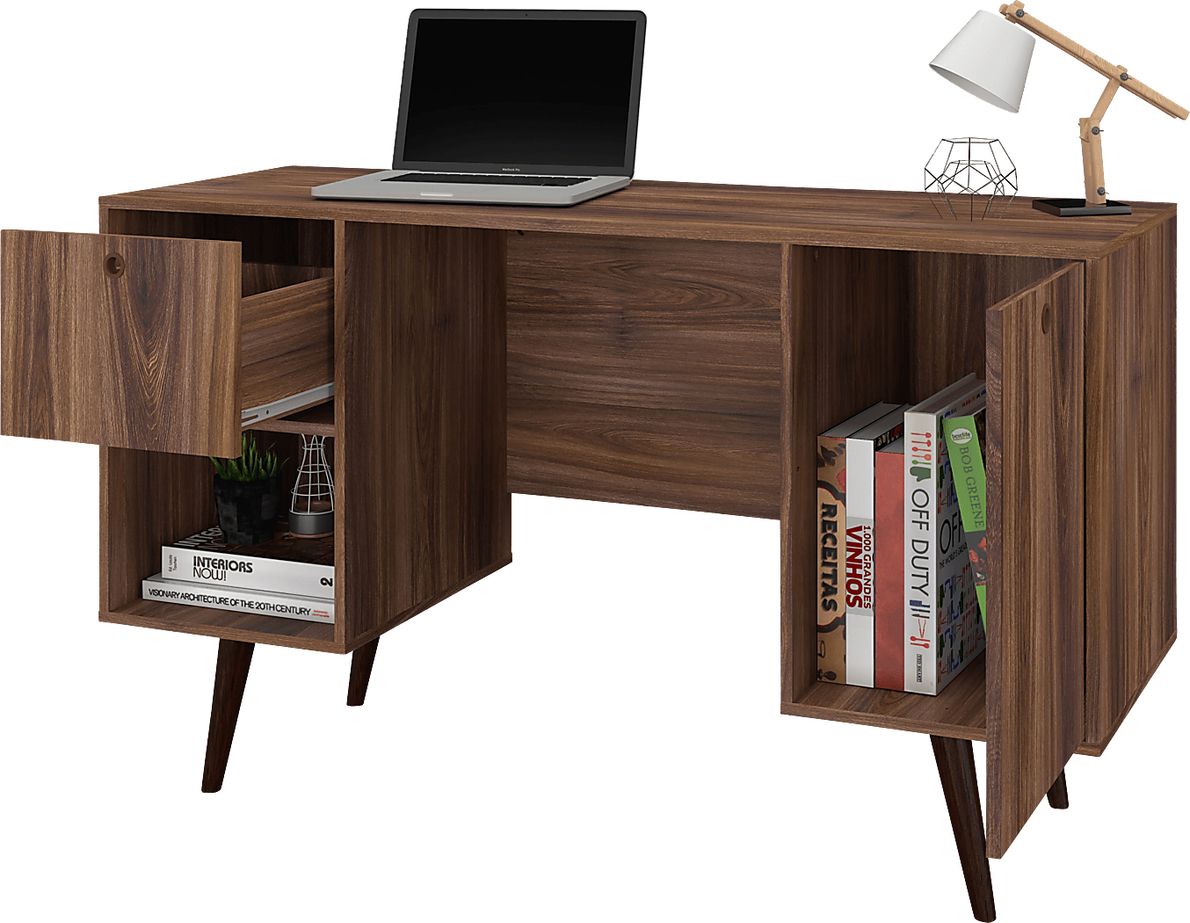 Athalee Dark Brown Desk - Rooms To Go