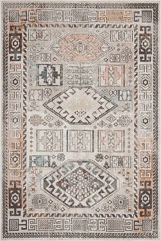 Athaton Cream/Multi 5'3 x 7'10 Indoor/Outdoor Rug - Thumbnail - Image 1