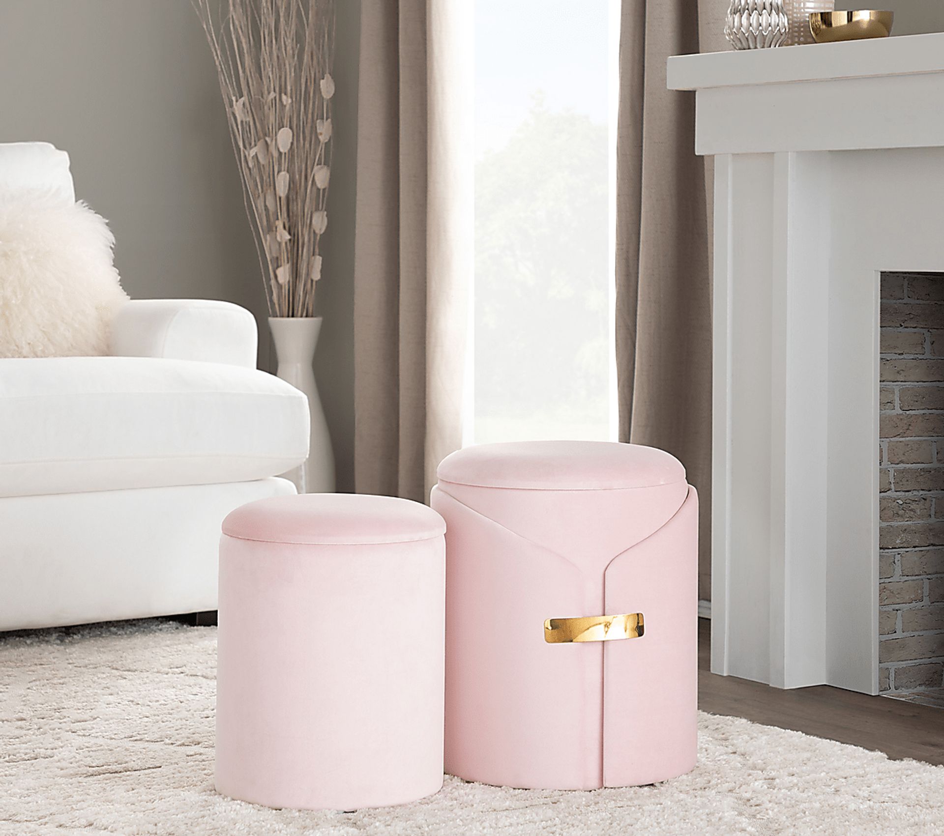 Atholgate Blush Ottoman, Set of 2 - Image 2