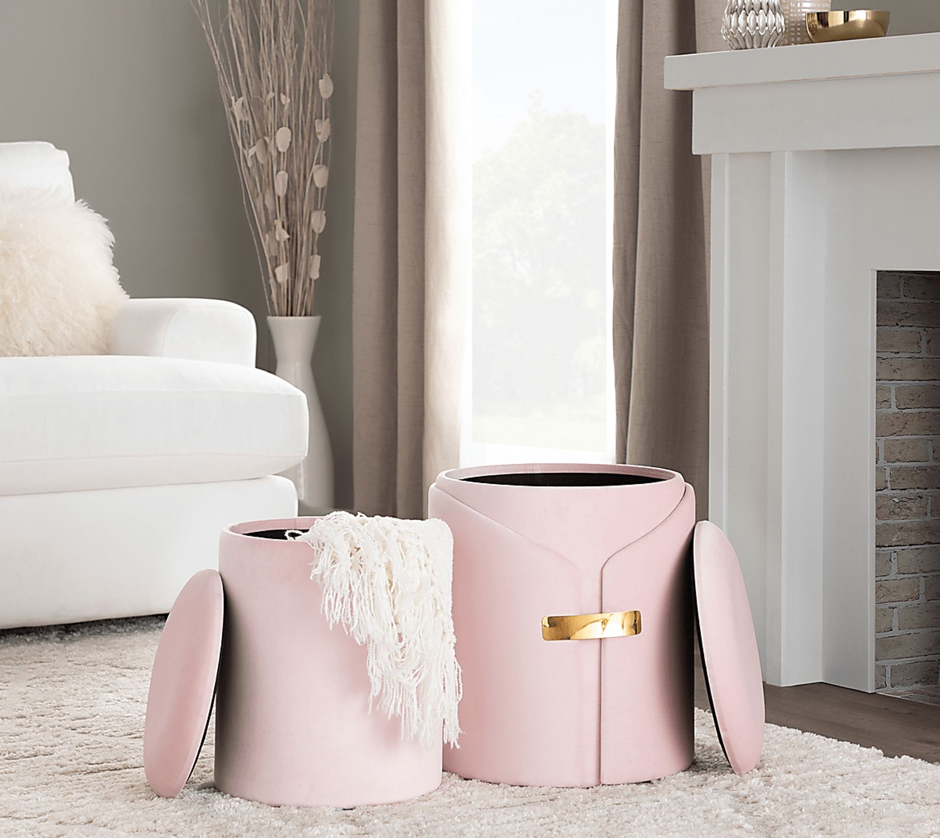 Atholgate Blush Ottoman, Set of 2 - Image 3