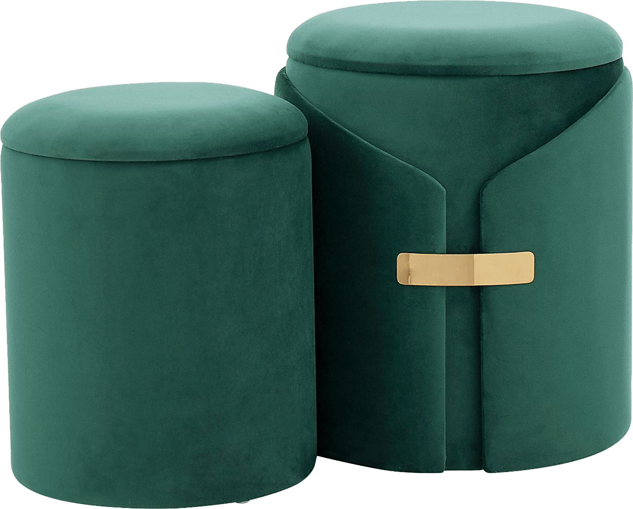 Atholgate Green Ottoman, Set of 2