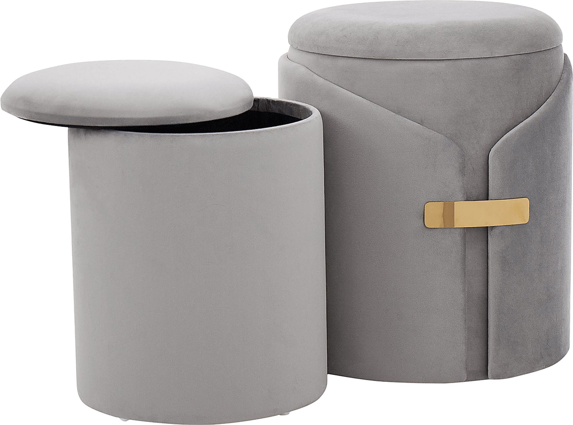 Atholgate Silver Ottoman, Set of 2 - Image 4