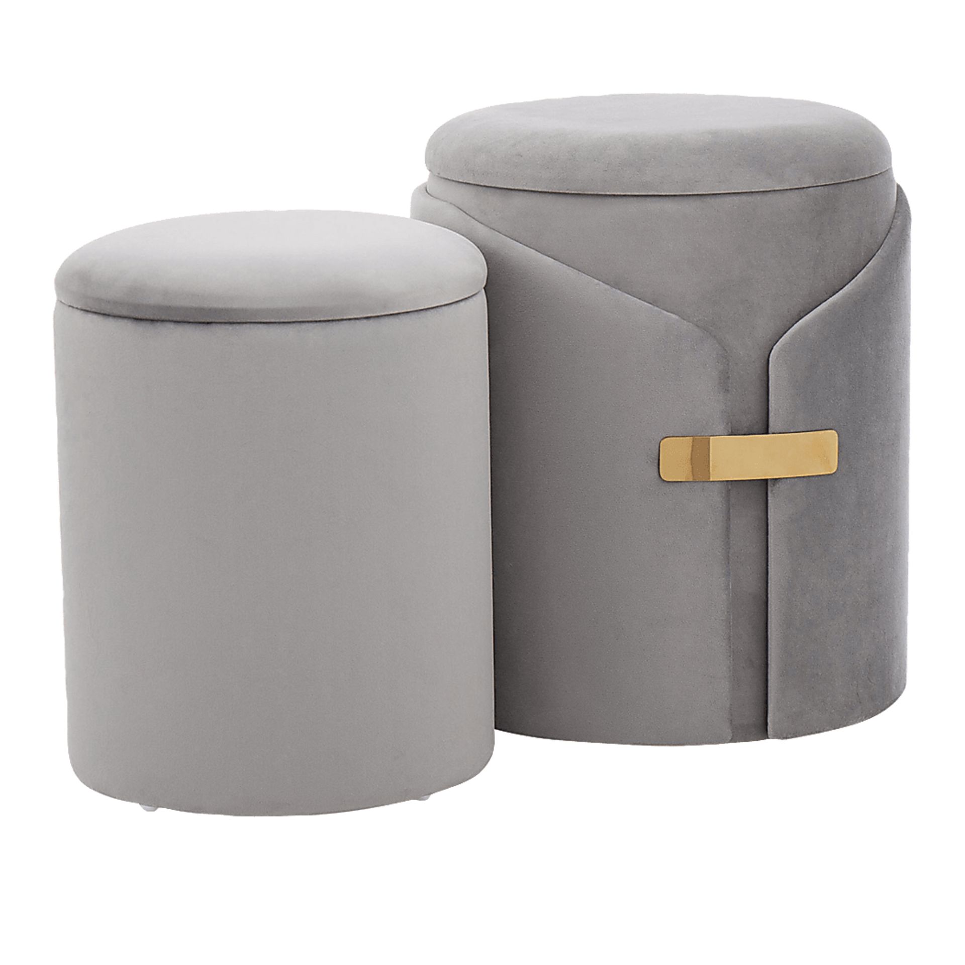 Atholgate Silver Ottoman, Set of 2 - Image 1