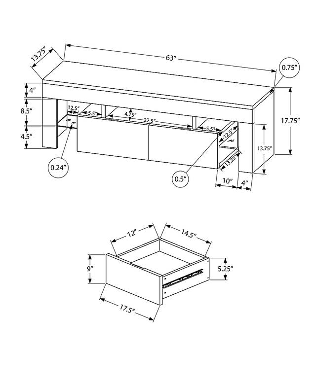 Atholwood White 63 in. Console - Thumbnail - Image 5